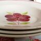 4 old hollow plates, model "Geraldine" red and green flowers