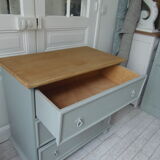 Chest of drawers 3 drawers green of gray, wooden top