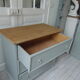 Commode 3 tiroirs vert de gris, plateau bois
