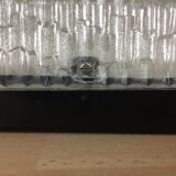 Holophane square wall lamp in chiseled glass, 60s