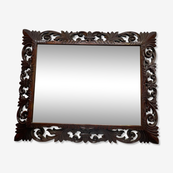 Old baroque mirror in solid wood