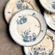 6 dessert plates Sarreguemines in iron earth, service "Tsarina"