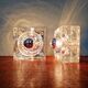 Pair of Ice Cube wall sconces in transparent bubbled glass, 1970s.