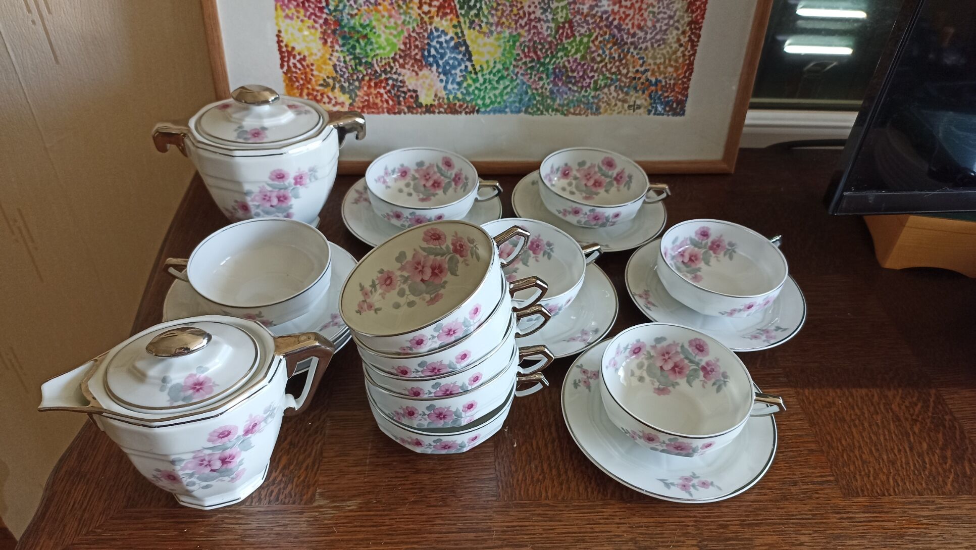 Tea set part by André Giraud - Limoges porcelain