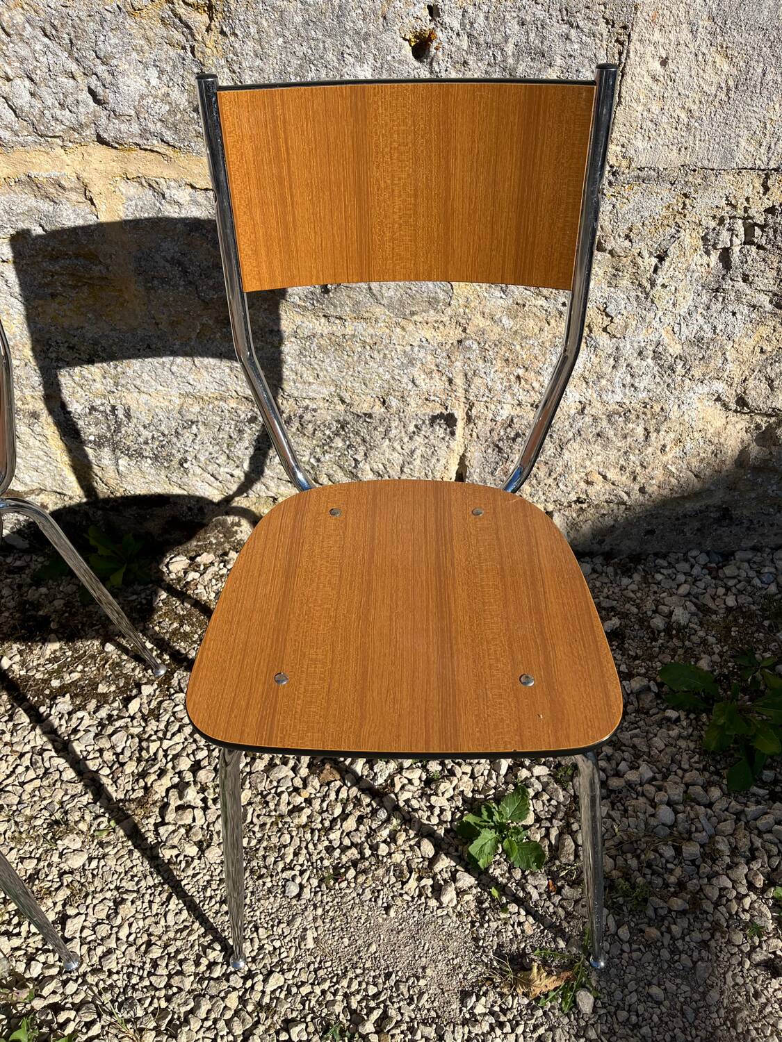 Lot de 4 chaises Formica pieds compas