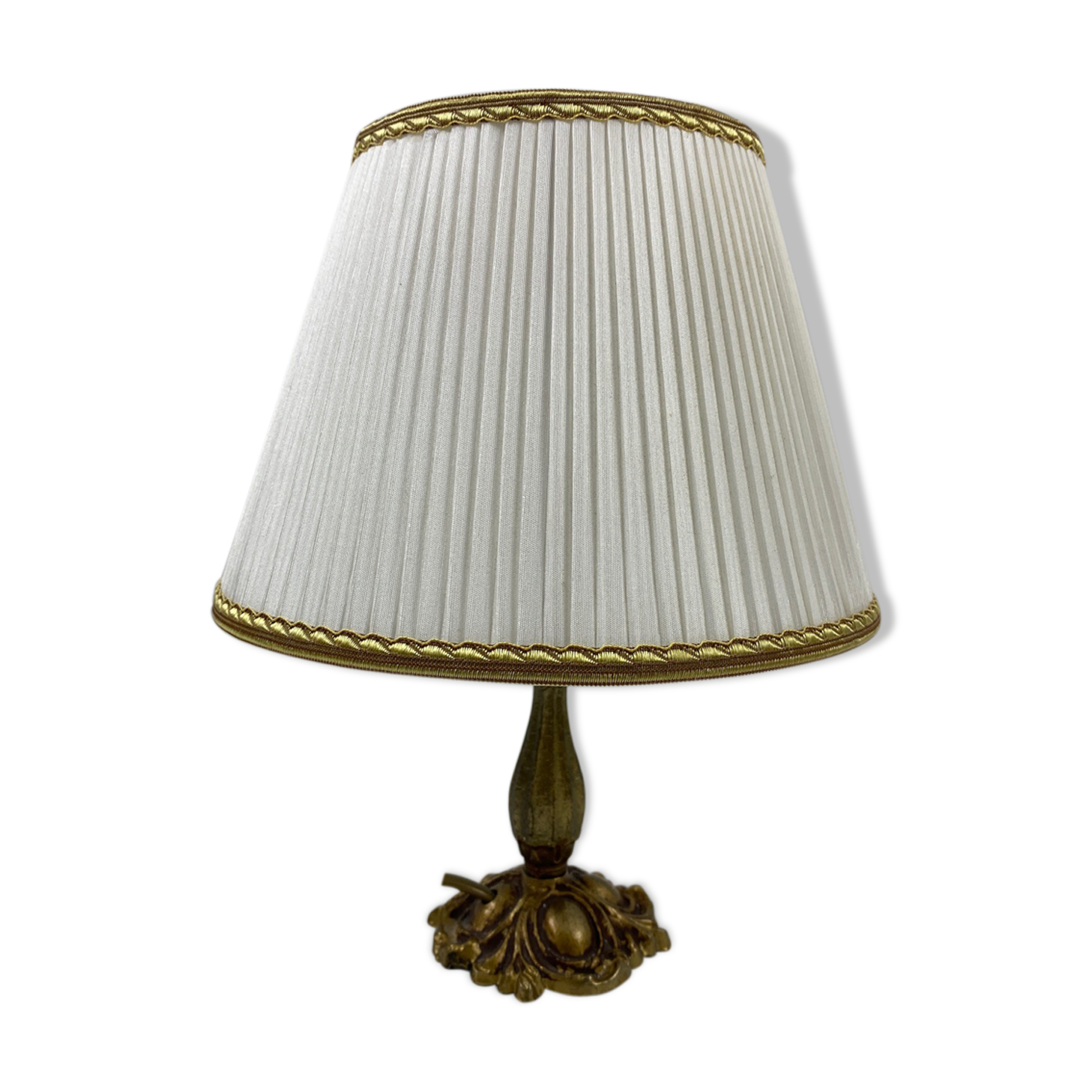Brass lamp and 26cm fabric lampshade
