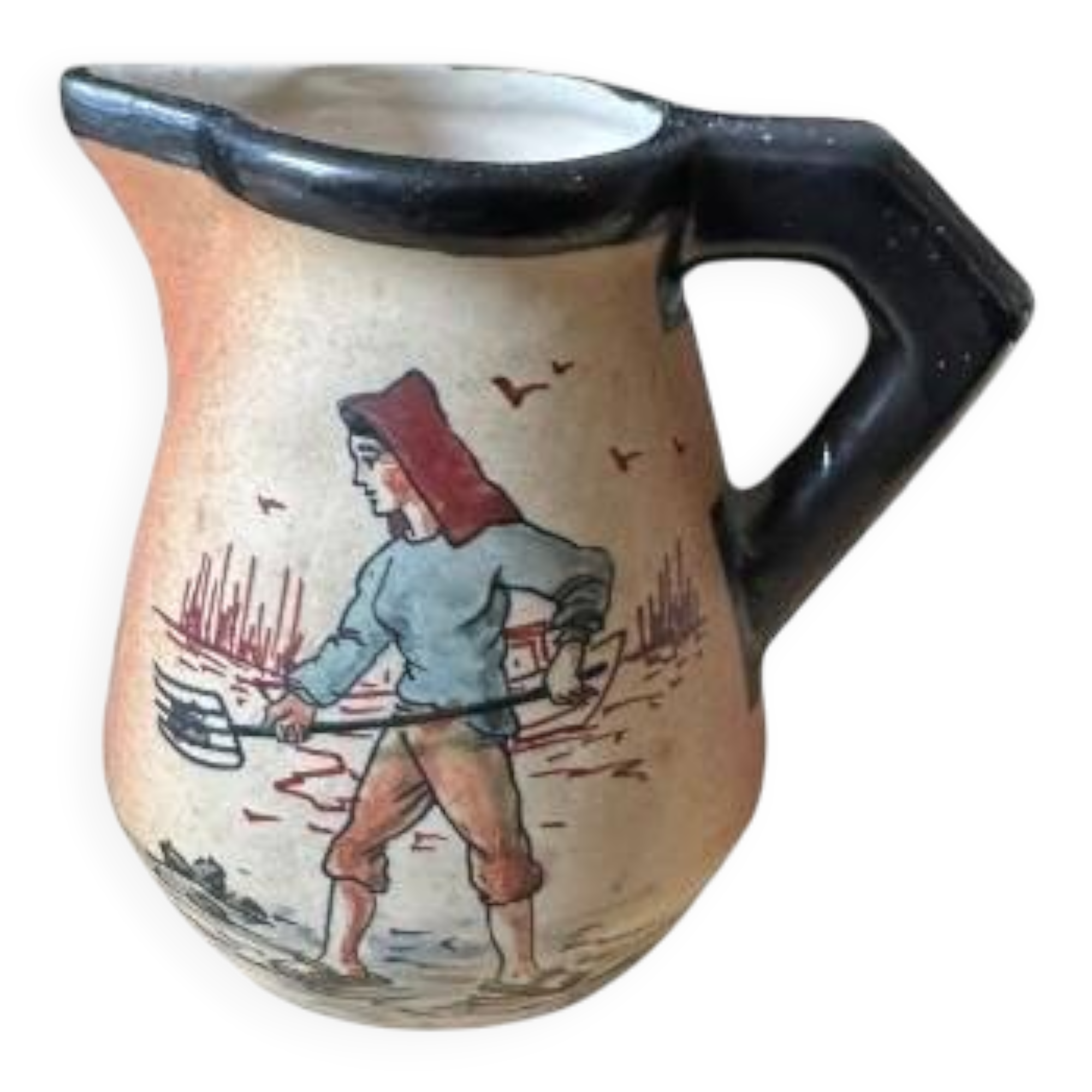 Basque stoneware milk jug from Ciboure