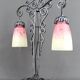 Important Wrought Iron Double-Headed Lamp by Schneider, Art Deco, c. 1920