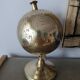 Vintage gilded brass world map