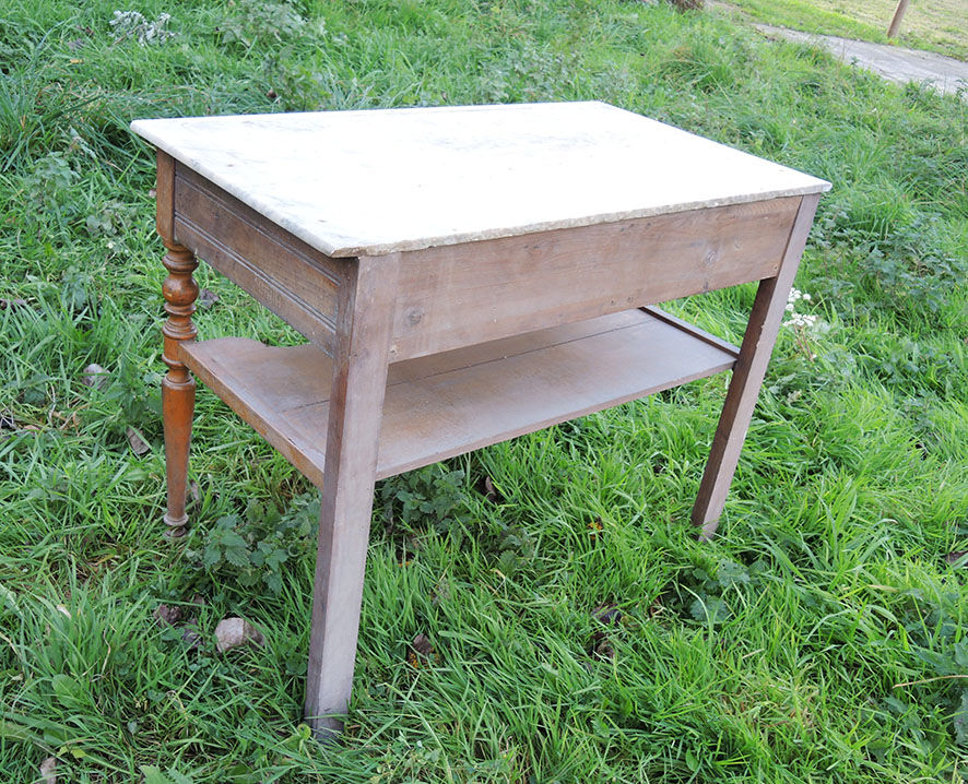 Wooden and marble desk