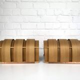 Pair of V155 wall lights in pine by Hans-Agne Jakobsson, Sweden, 1960.