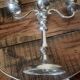 Silver 3-spoke candle holder