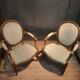 Pair of Louis XVI style medallion armchairs x