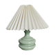 Green water lamp upcycled pleated lampshade