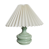 Green water lamp upcycled pleated lampshade