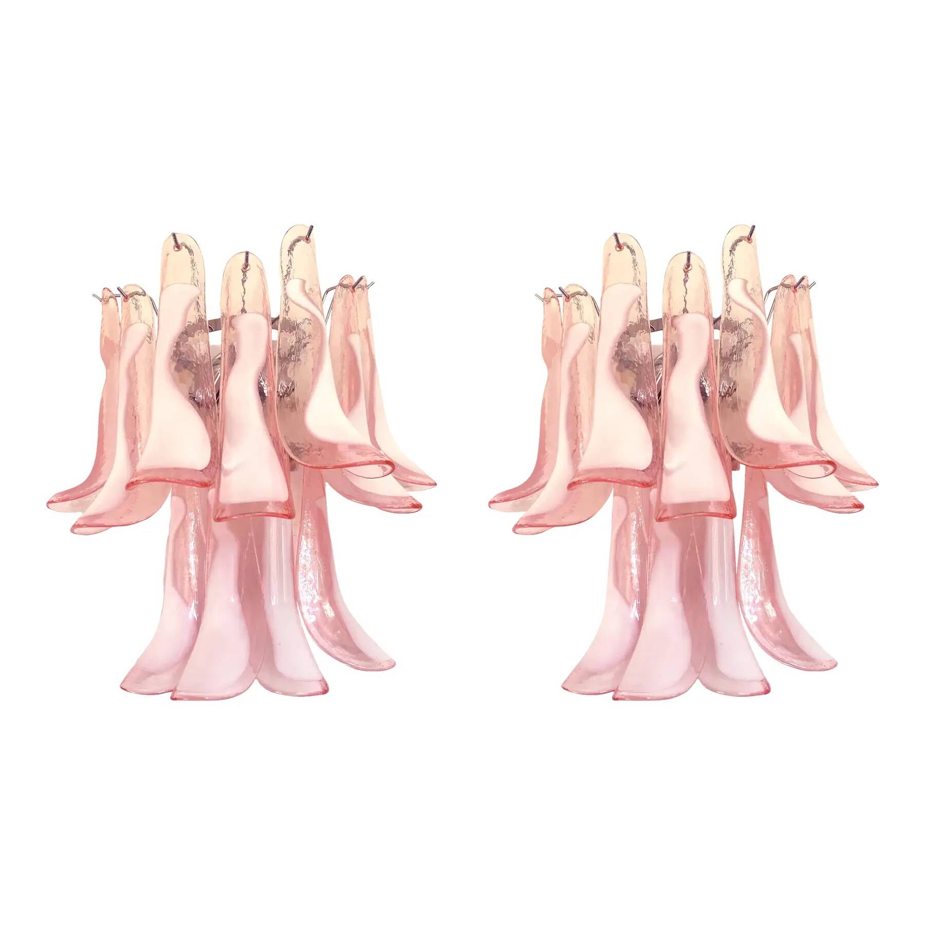 Blush Pink Murano Glass Selle Wall Sconces – A Pair