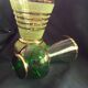 Two vintage green vases in glass and granite effect 50s