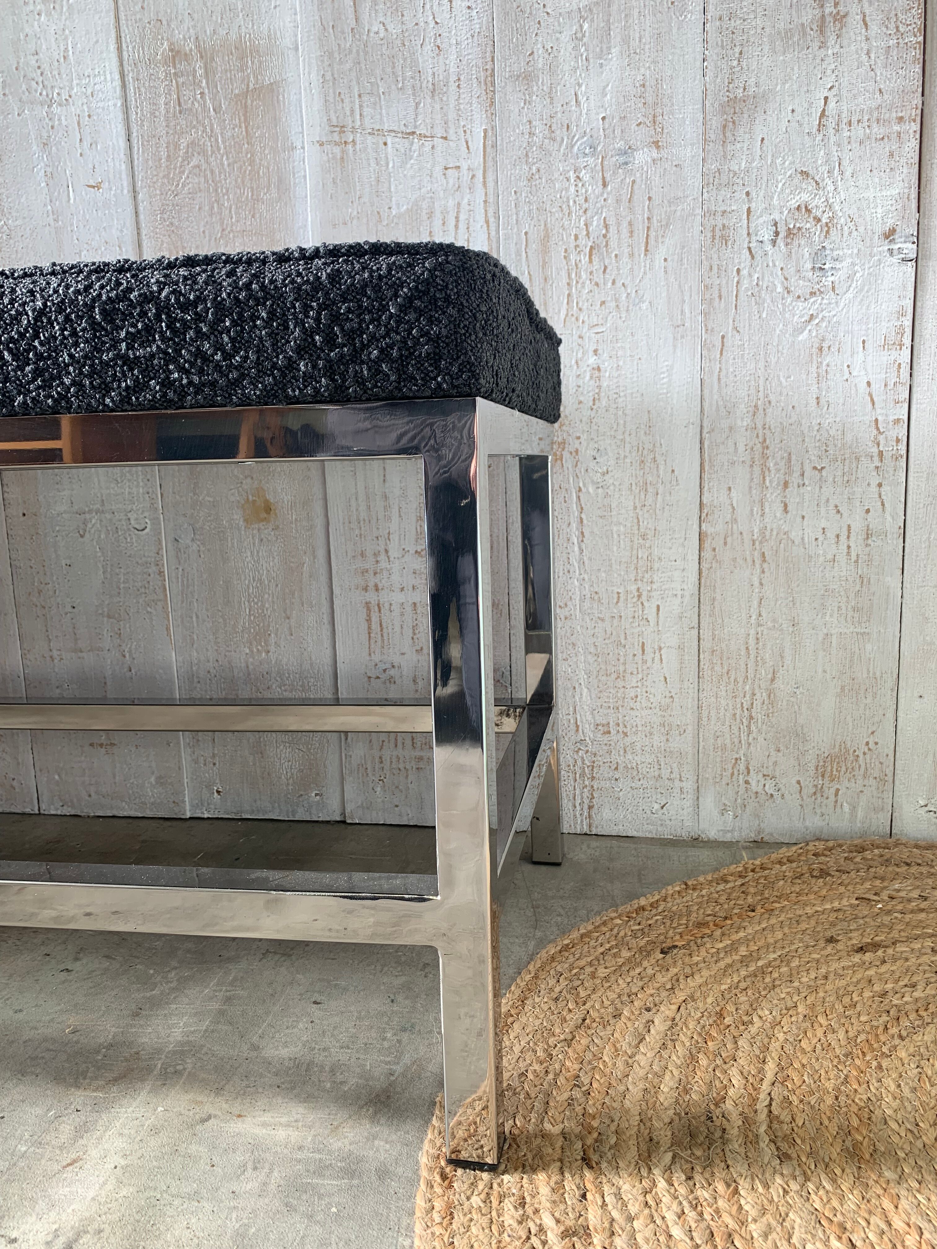 Stainless steel bench 70's