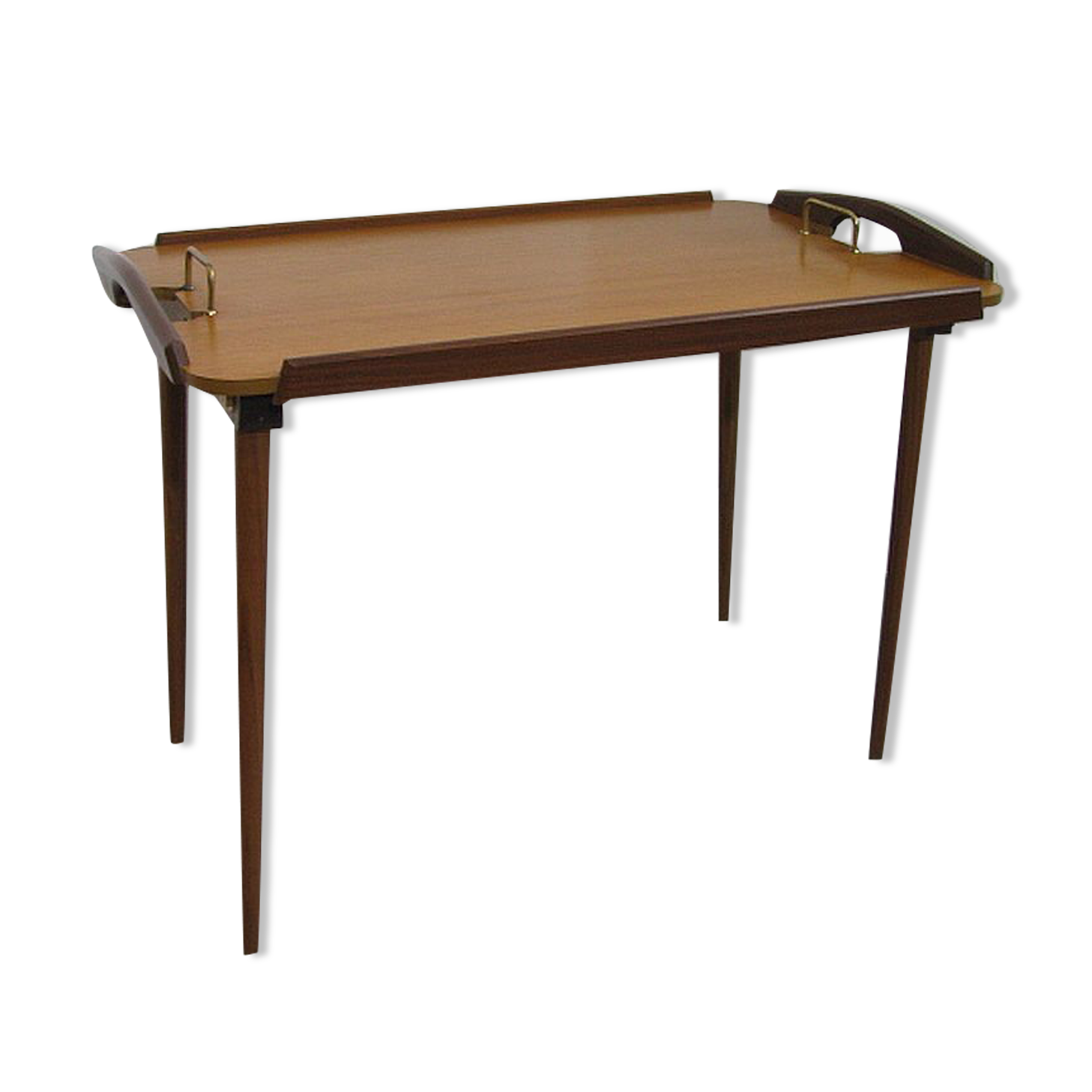 Table d'appoint plateau de service Aase Dreieri Ganddal Norvège  en teck et chêne années 1960