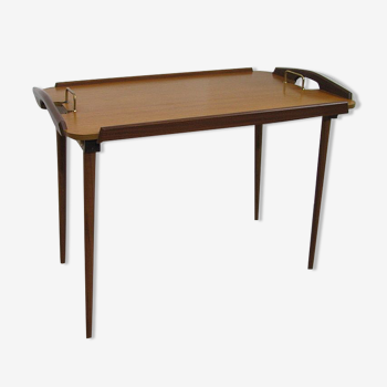 Table d'appoint plateau de service Aase Dreieri Ganddal Norvège  en teck et chêne années 1960