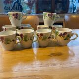 10 tasses barbotine, pensées