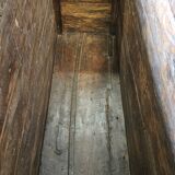 Old chest - dowry console from Bikaner in teak and wrought iron