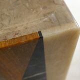 Art Deco bookends pair in marble and onyx.