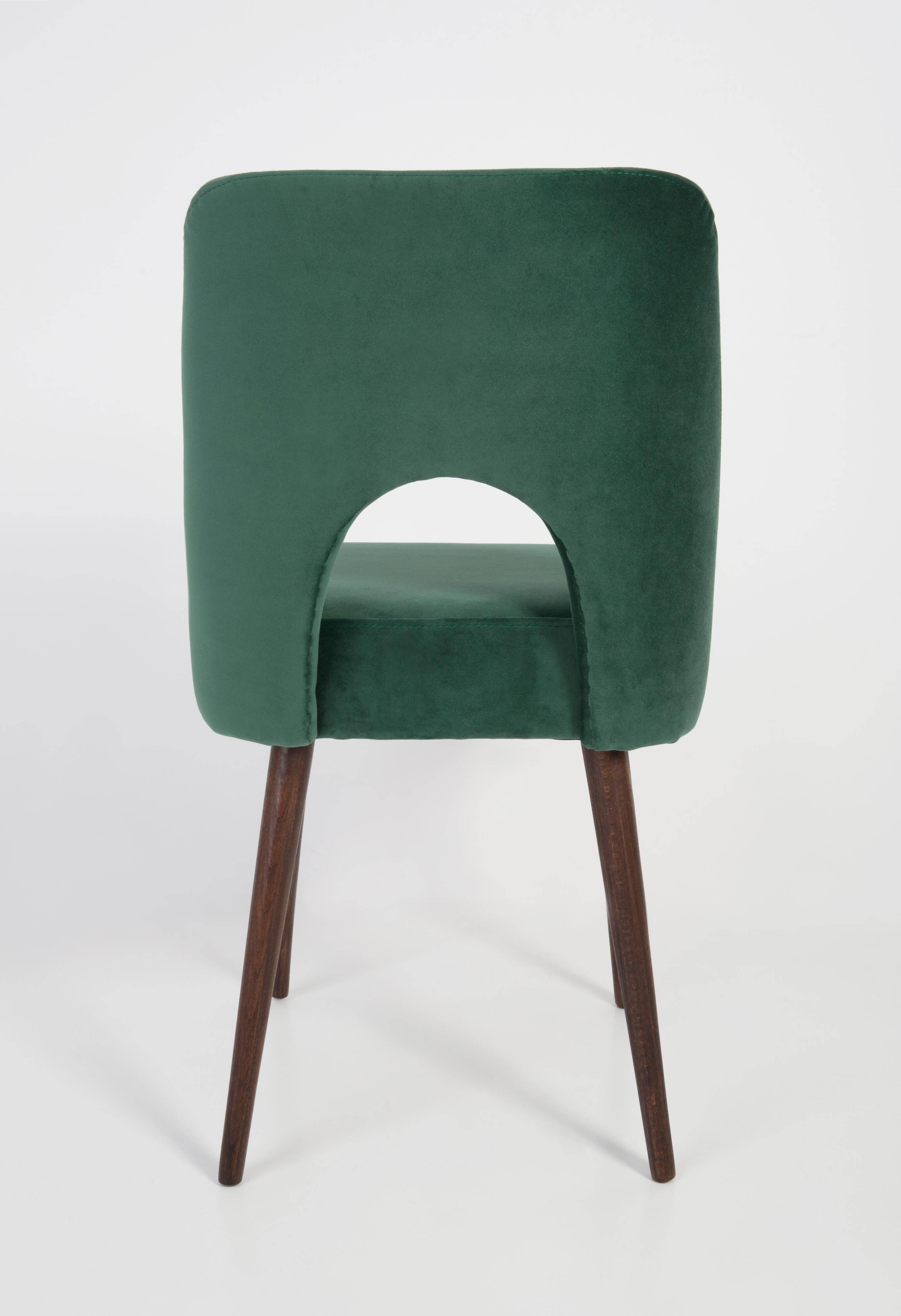 "Shell" Chair Dark Green Velvet, 1960s