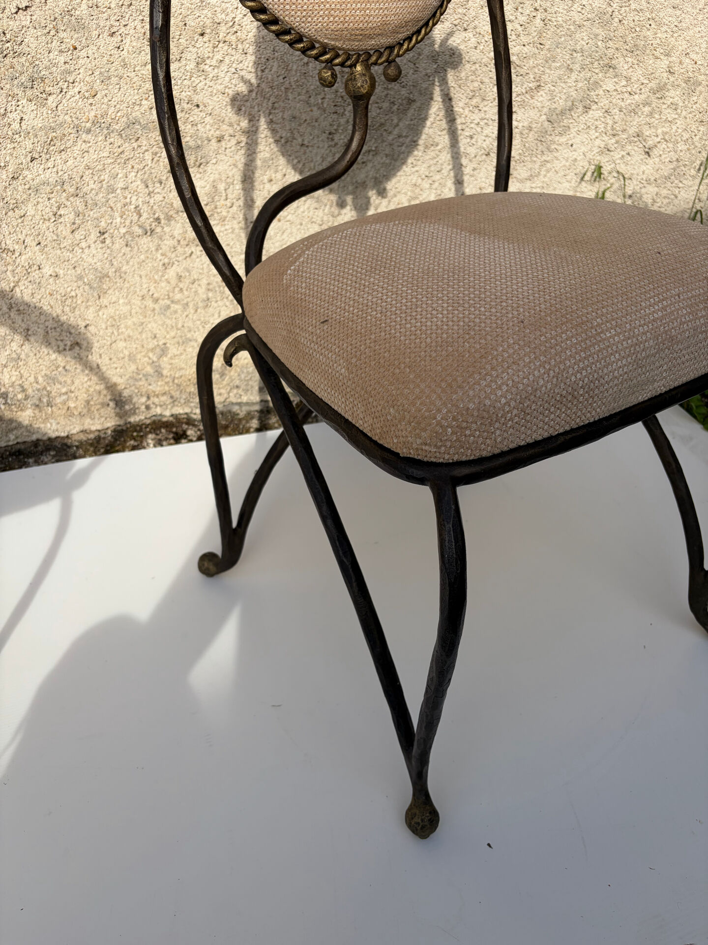 Vintage wrought iron chair design 80s/90s