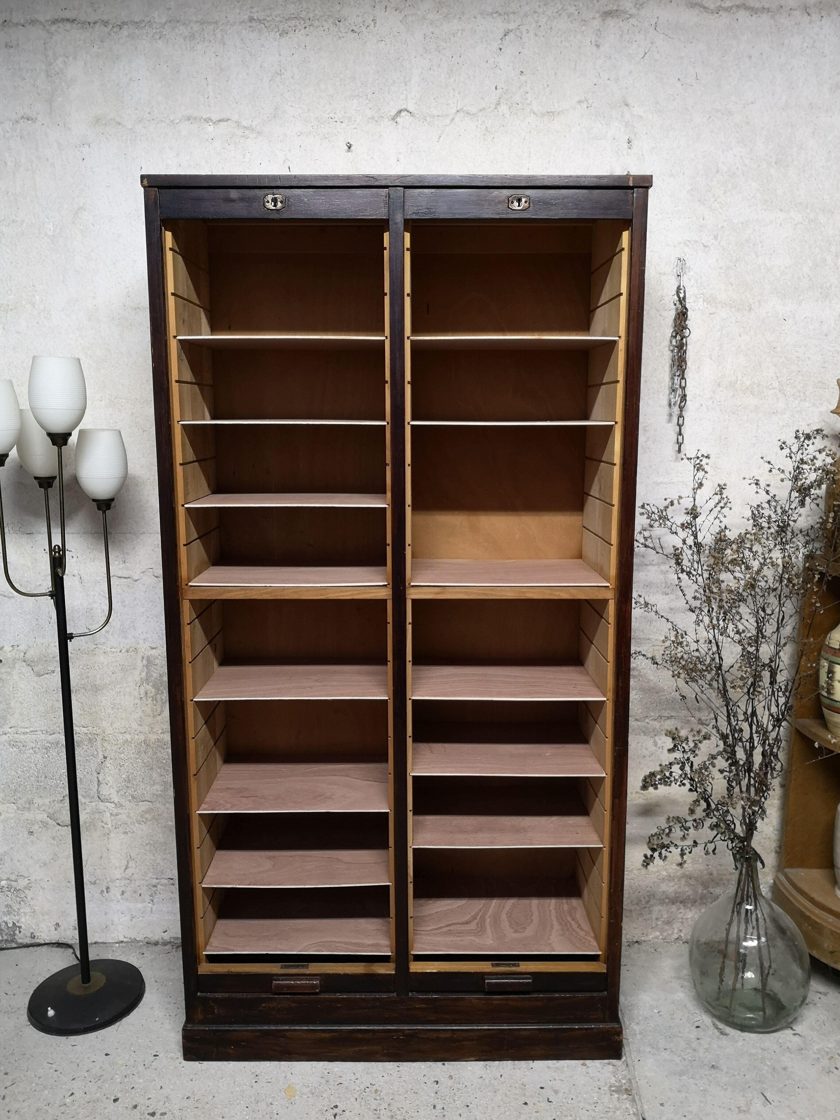 Double curtain binder cabinet 40 50 oak 180 cm