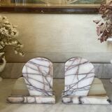 Vintage pair of marble and onyx Art Deco bookends.