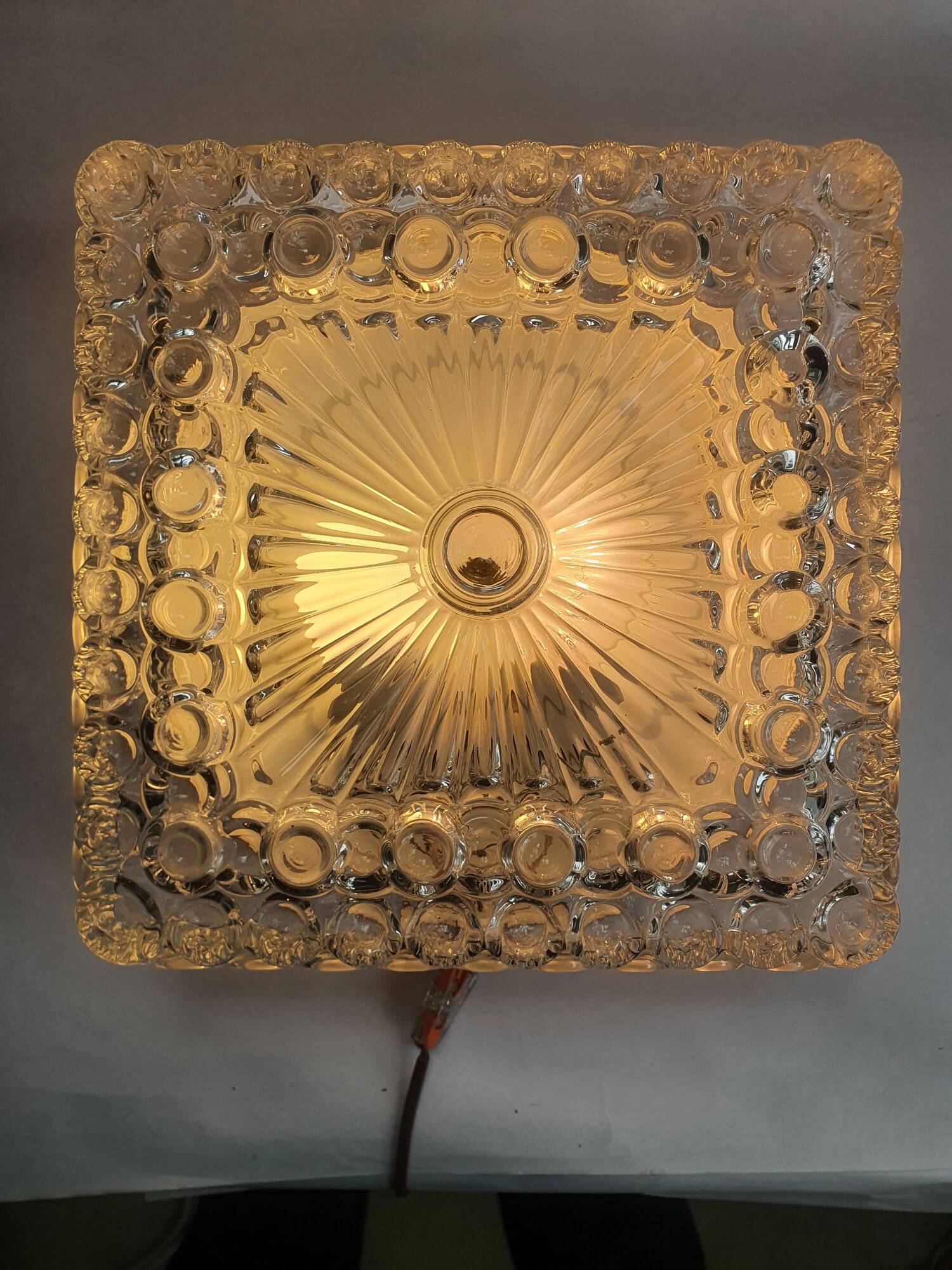 Pair of vintage 70s ceiling or wall lights