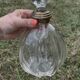 Large antique decanter for spirits – cut glass and silvered neck