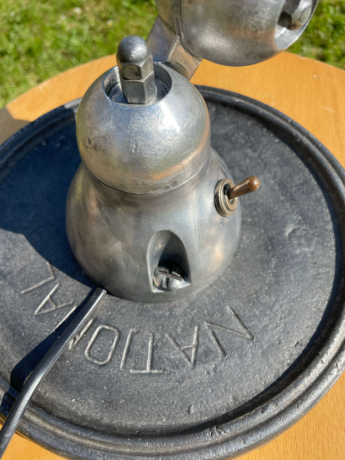 Vintage Jielde lamp on base.