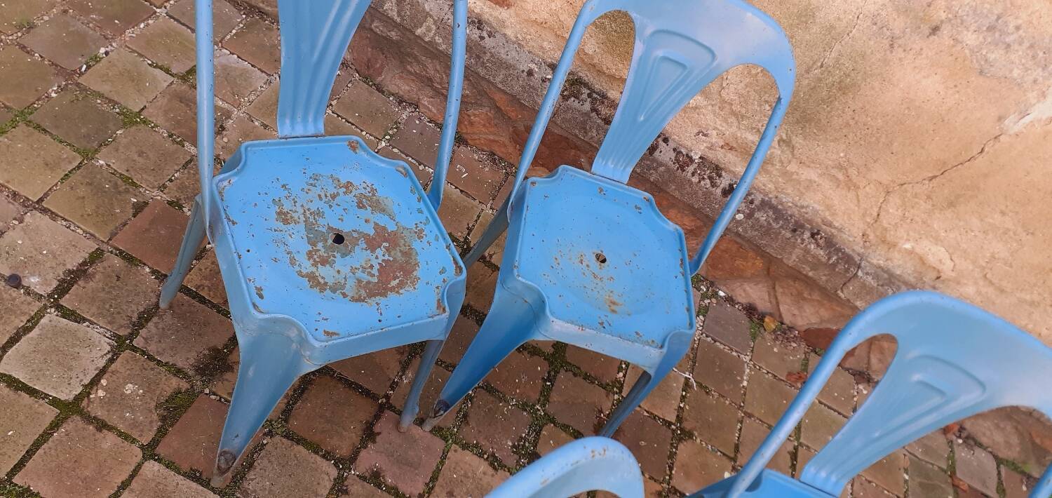 4 industrial chairs from the 50s, Multipl's brand, by Joseph Mathieu