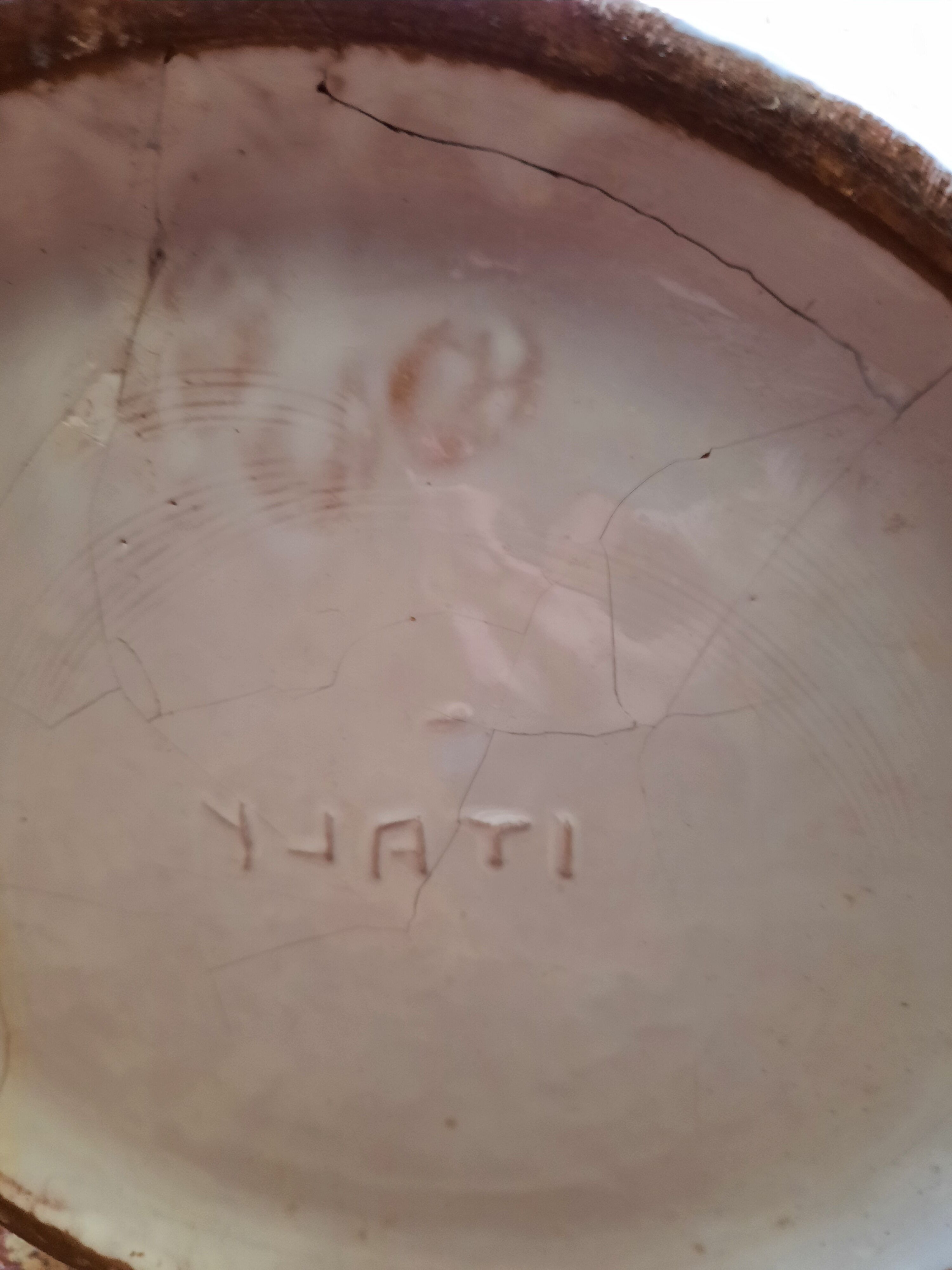 Umbrella holder owl in ceramic