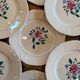 Set of 10 hand-painted plates - Sarreguemines