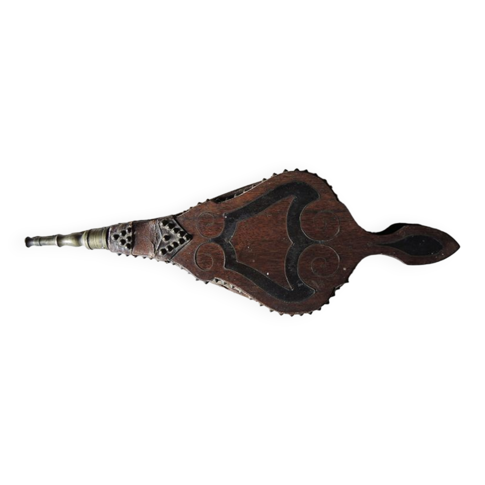 Old bellows in wood & brass marquetry