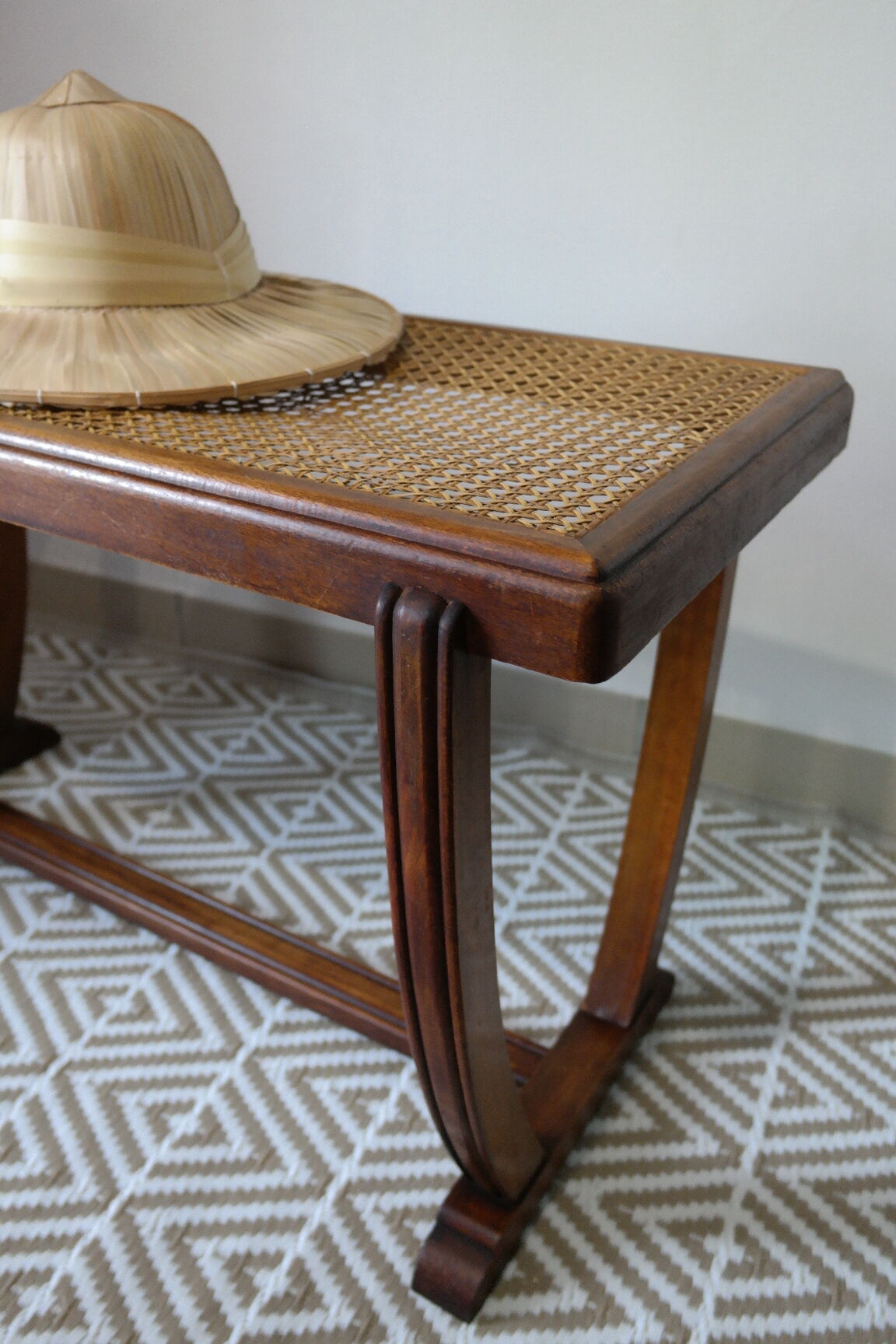 Vintage boat deck bench and canning