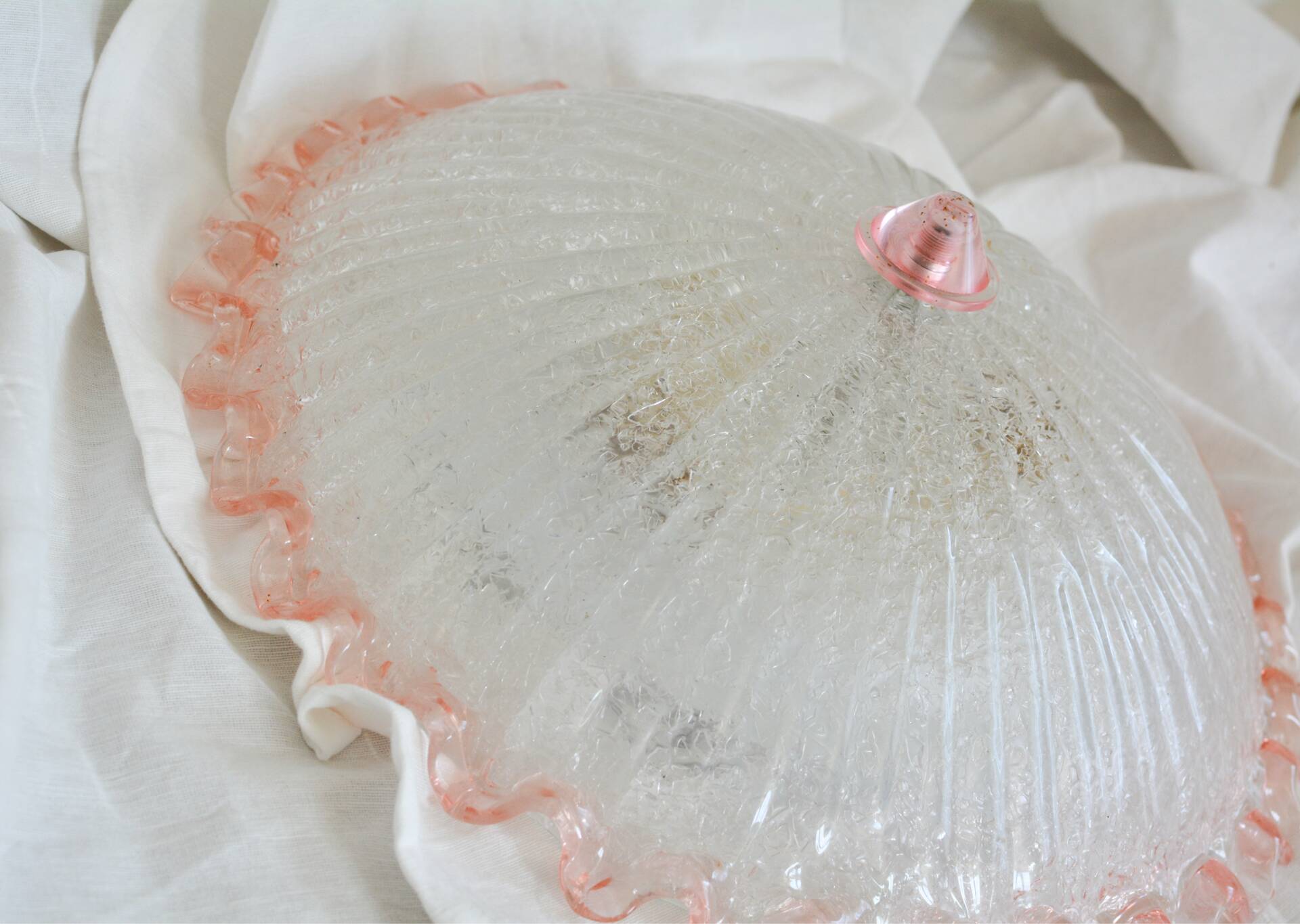 Vintage Italian ceiling light in pink Murano glass, 40 cm