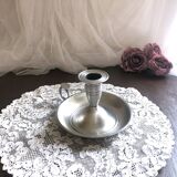 Pewter hand candle holder