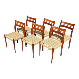 6 élégante chaises - cordage