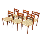 6 élégante chaises vintage 1960 cordage Danois