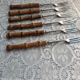 Set of 6 bamboo forks