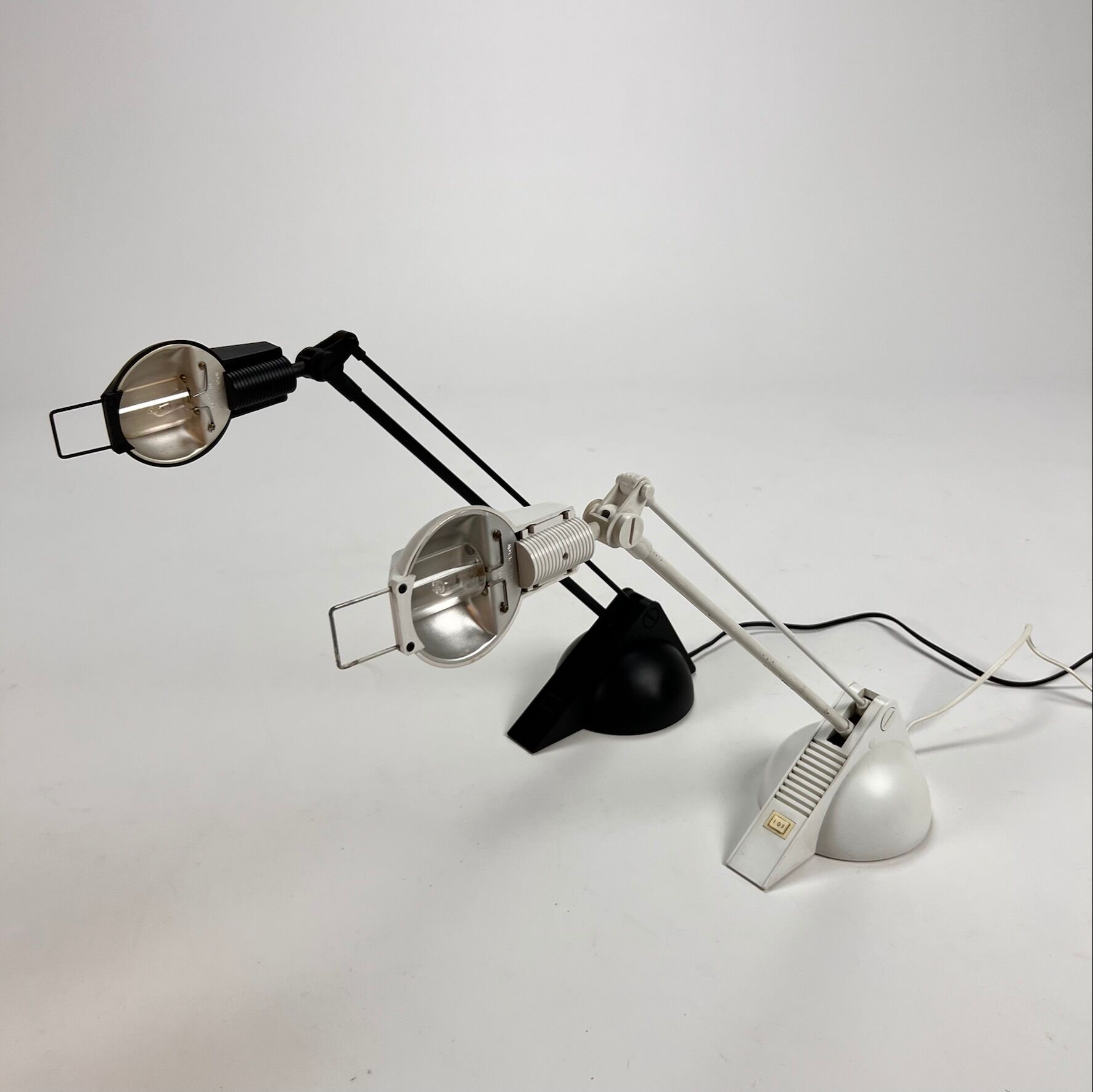 Set of 2 postmodern design desk lamps, 1980s