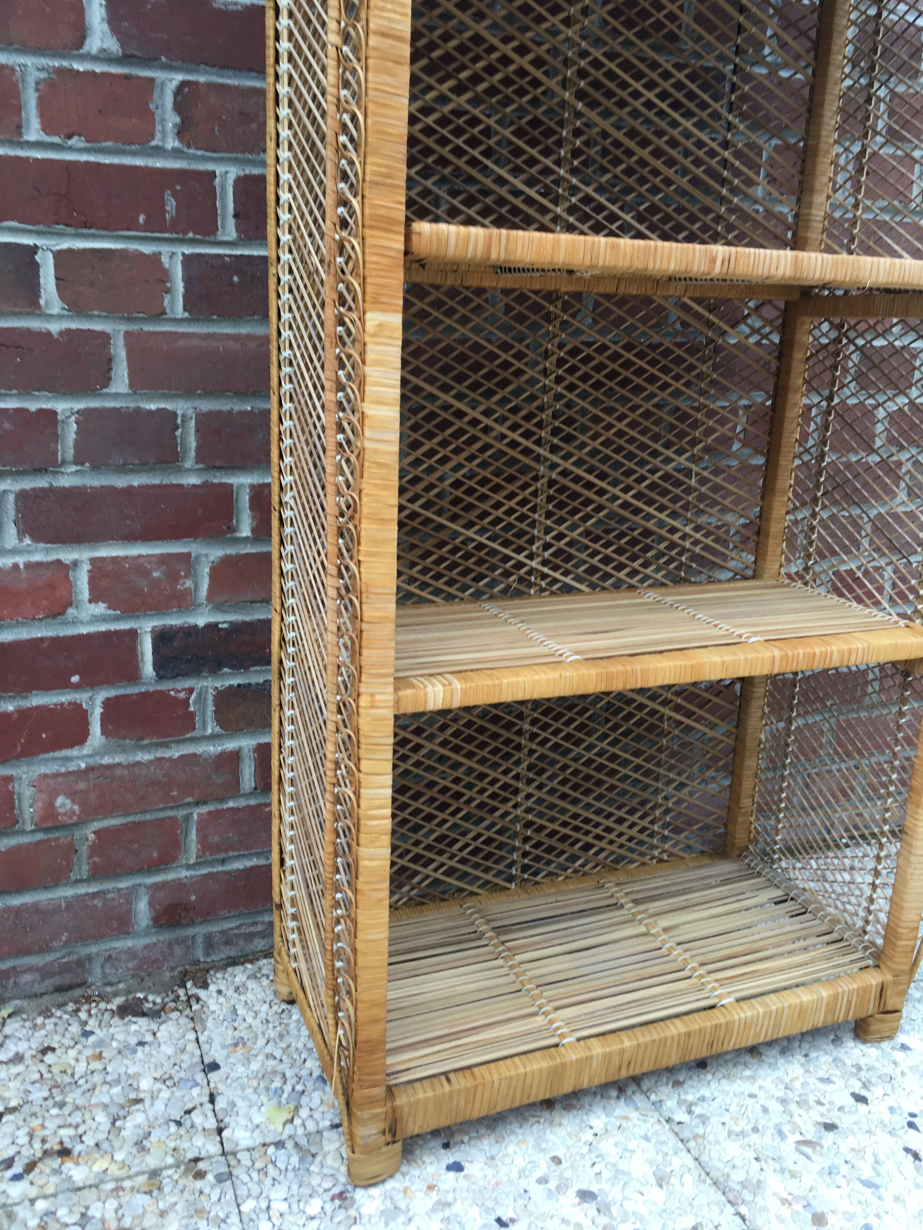 Vintage rattan library