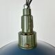 Industrial Blue Enamel Military Pendant Lamp with Cast Aluminium Top, 1960s