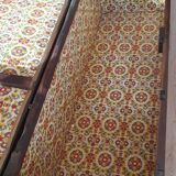 Old marquetry and solid wood chest