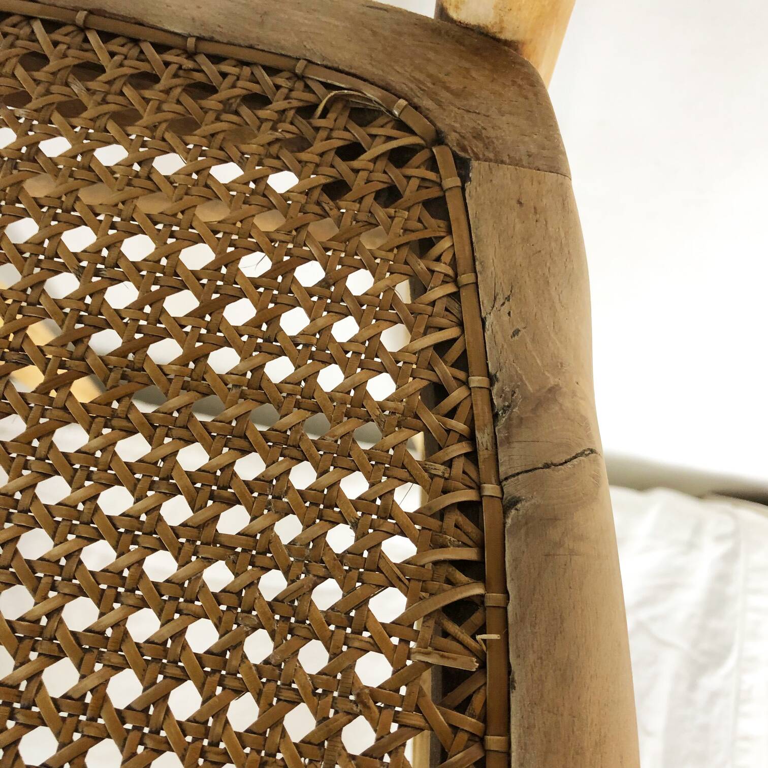 Paire de chaises cannées en bois clair