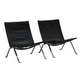 Set of Two PK22 Lounge Chairs by Poul Kjærholm for Fritz Hansen, 1950s Denm
